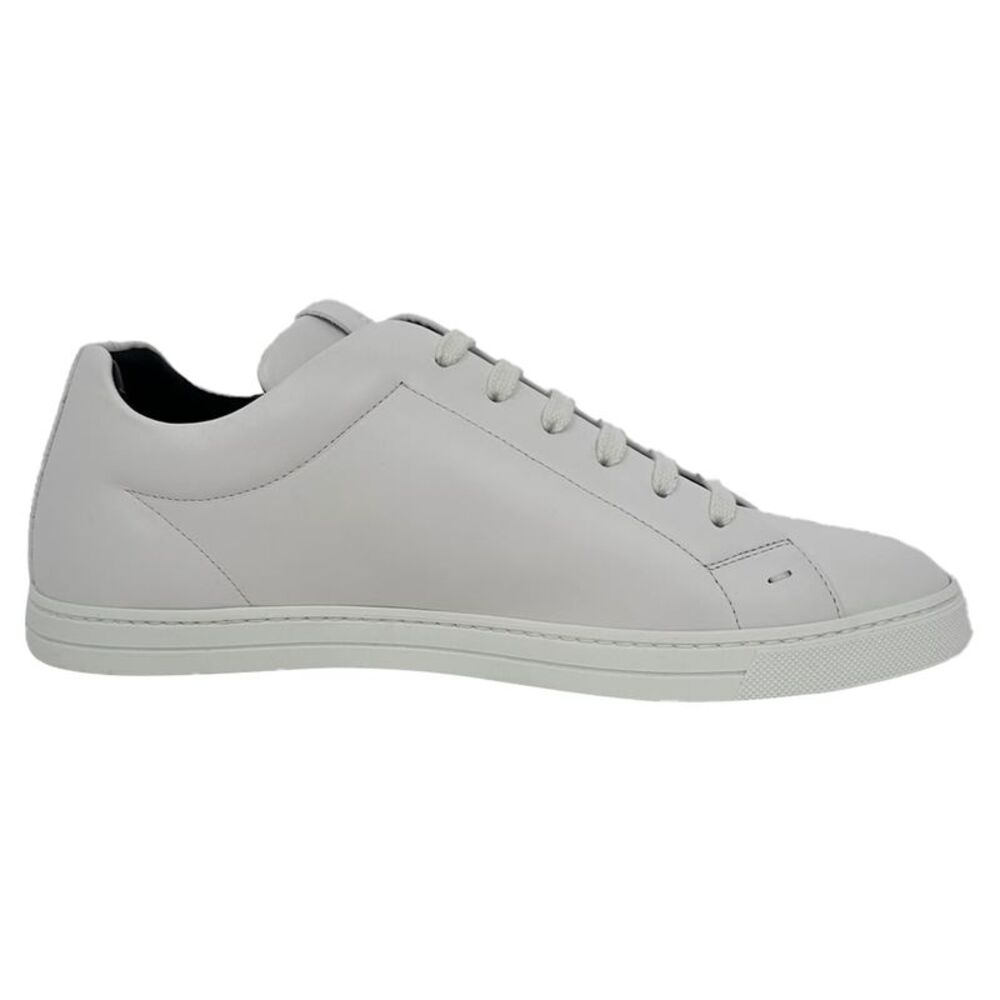 Fendi Logo-Print Low-Top Sneakers in White Leather